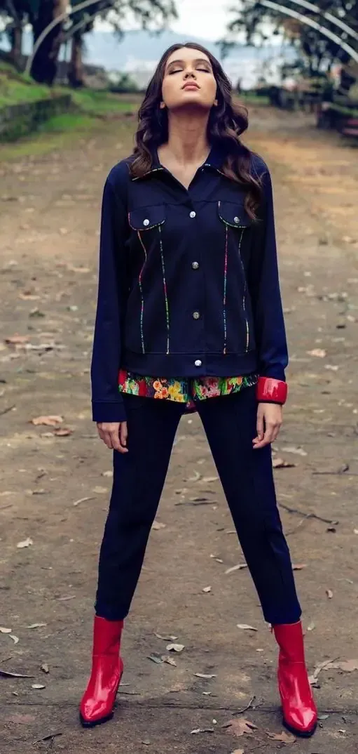 Maloka: Fancy Floral Ribboned Soft Denim Jacket (Few Left!)