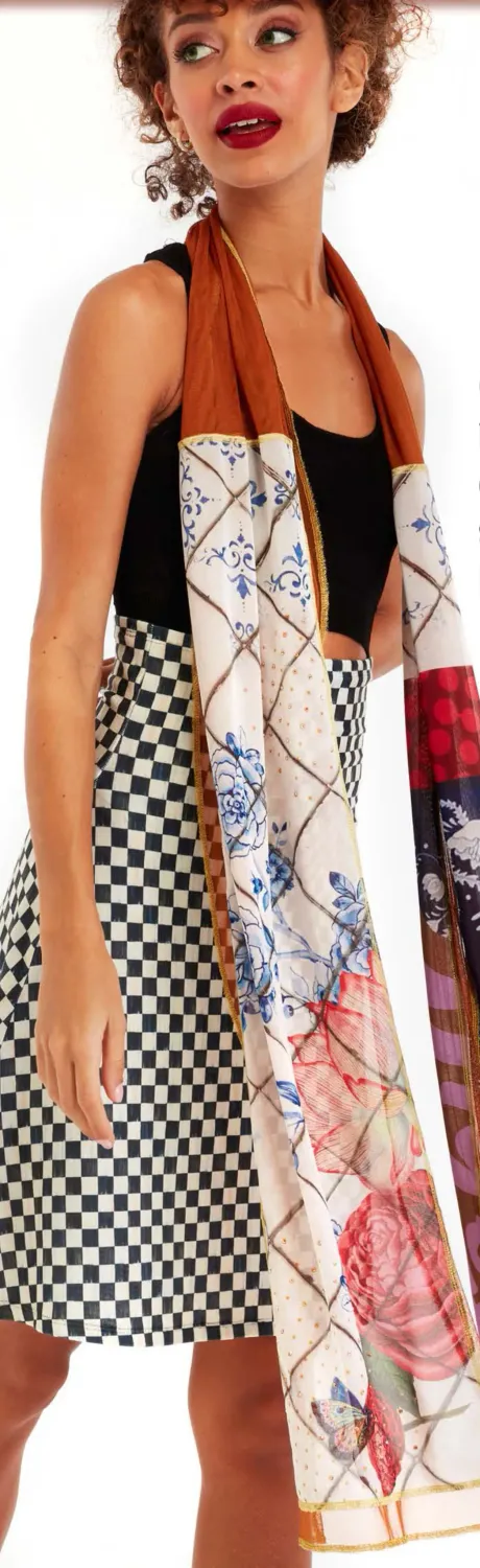 IPNG: Ocean Washed Tiled Illusion Rosette Scarf (Ships Immed, 1 Left!)