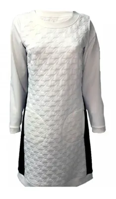 Maloka: Color Contrast Quilted Pocket Dress