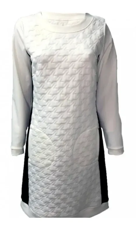 Maloka: Color Contrast Quilted Pocket Dress