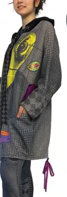 IPNG: Art Is My Body In Rhythm Illusion Zip Up Hoodie Cardigan (Some Ship Immed!)