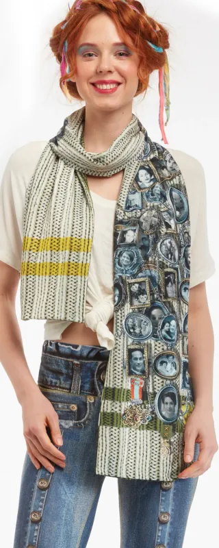 IPNG: Destructive Denim &amp; Knit Illusion Grand Familia Scarf (Ships Immed, 1 Left!)