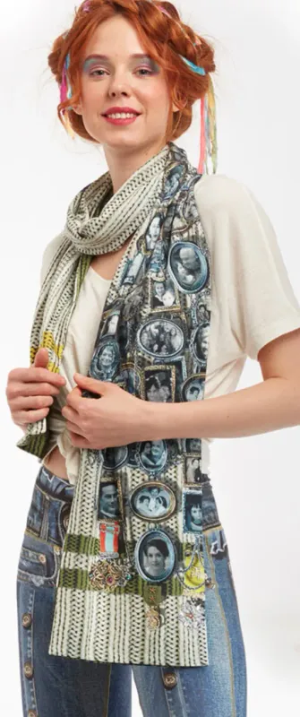 IPNG: Destructive Denim &amp; Knit Illusion Grand Familia Scarf (Ships Immed, 1 Left!)