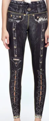 IPNG: Love Me Criss Cross Denim Illusion Legging