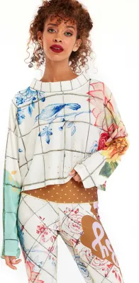 IPNG: Ocean Washed Tiled Illusion Blouse T-Mini