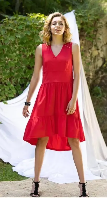 Maloka: All The Rage Ruffles High Low Cotton Poplin Dress/Tunic