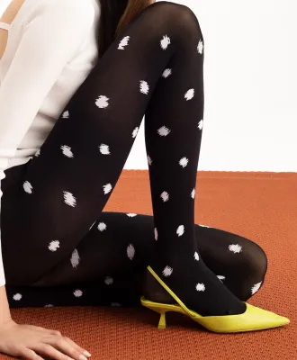 Fiore By Wild Curves: Sexy Scribble Opaque Tights 60 Denier