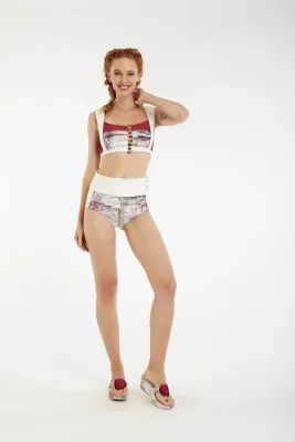 IPNG: Resort Stories Mapped Out Rouge Bikini Top/ High Waisted Bottoms