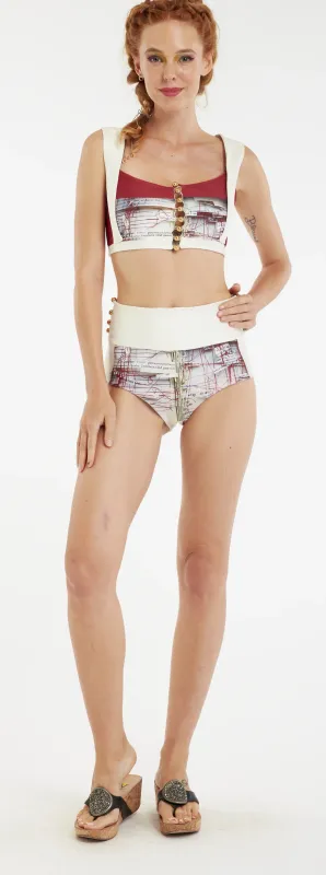 IPNG: Resort Stories Mapped Out Rouge Bikini Top/ High Waisted Bottoms
