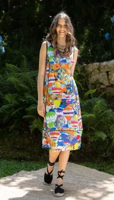 Maloka: Hot Air Balloon Midi Sundress