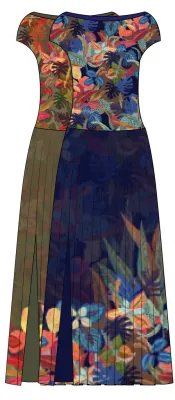 Paul Brial: Tropical Hearts Crinkle Maxi Dress