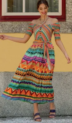 Paul Brial: Mi Vida Love off Shoulder Maxi Dress