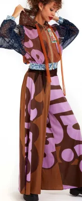 IPNG: Ocean Washed Tiled Flared Drape Pants