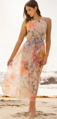 Paul Brial: A Paradise Of Red, Purple, Pink Layered Maxi Dress (1 Left!)