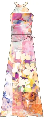 Paul Brial: A Paradise Of Red, Purple, Pink Layered Maxi Dress (1 Left!)
