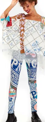 IPNG: Ocean Washed Tiled Signature Leggings (Ships Immed, 1 Left!)