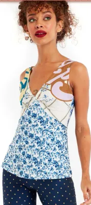 IPNG: Ocean Washed Tiled Illusion Sweetheart Top