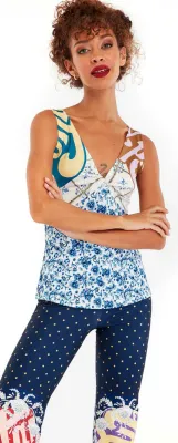 IPNG: Ocean Washed Tiled Illusion Sweetheart Top
