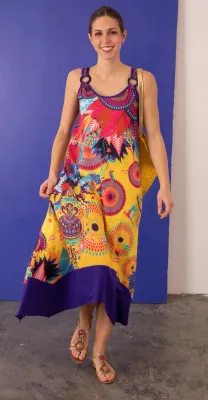 Anatopik: Colors Of My Genie Lamp Flared Maxi Dress