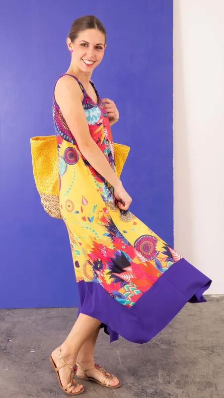 Anatopik: Colors Of My Genie Lamp Flared Maxi Dress