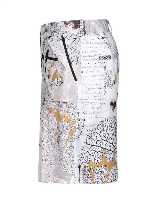 Dolcezza Sport: Hydrangea Flared Abstract Art Skort