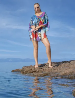 Beach Wear Dolcezza: Bali 1 Redux Abstract Art Beach Poncho