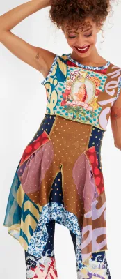 IPNG: Ocean Washed Tiled Illusion Flared Tunic