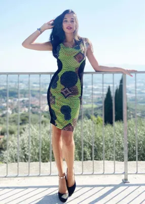 Eroke Italy: Stone Pink Color Block Dress