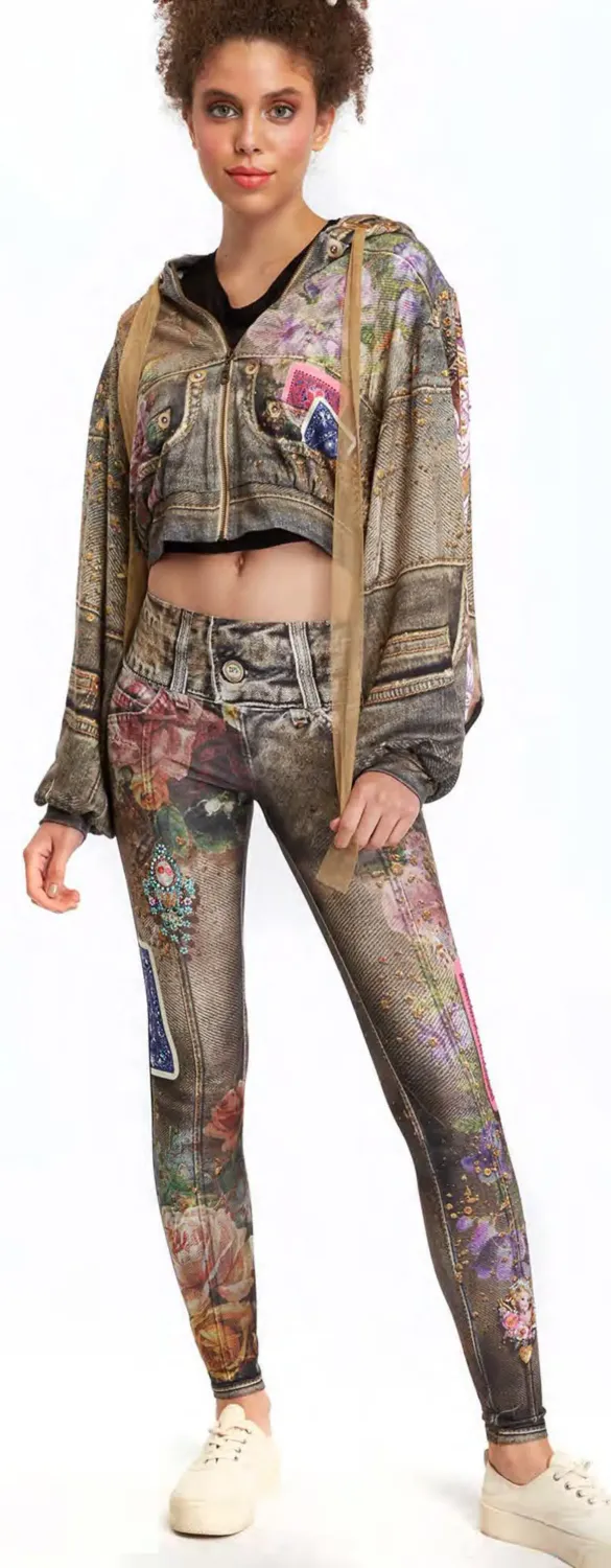 IPNG: Fortune In Flowerland Denim Illusion Legging