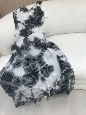 Luna Luz: Cross Over Botanical Bodice Tie Dye Long Dress