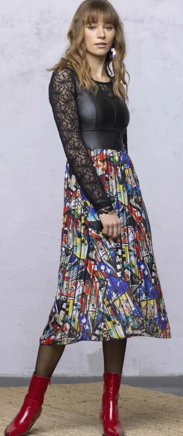 Maloka: The Many Faces Of Picasso Abstract Art Midi Dress