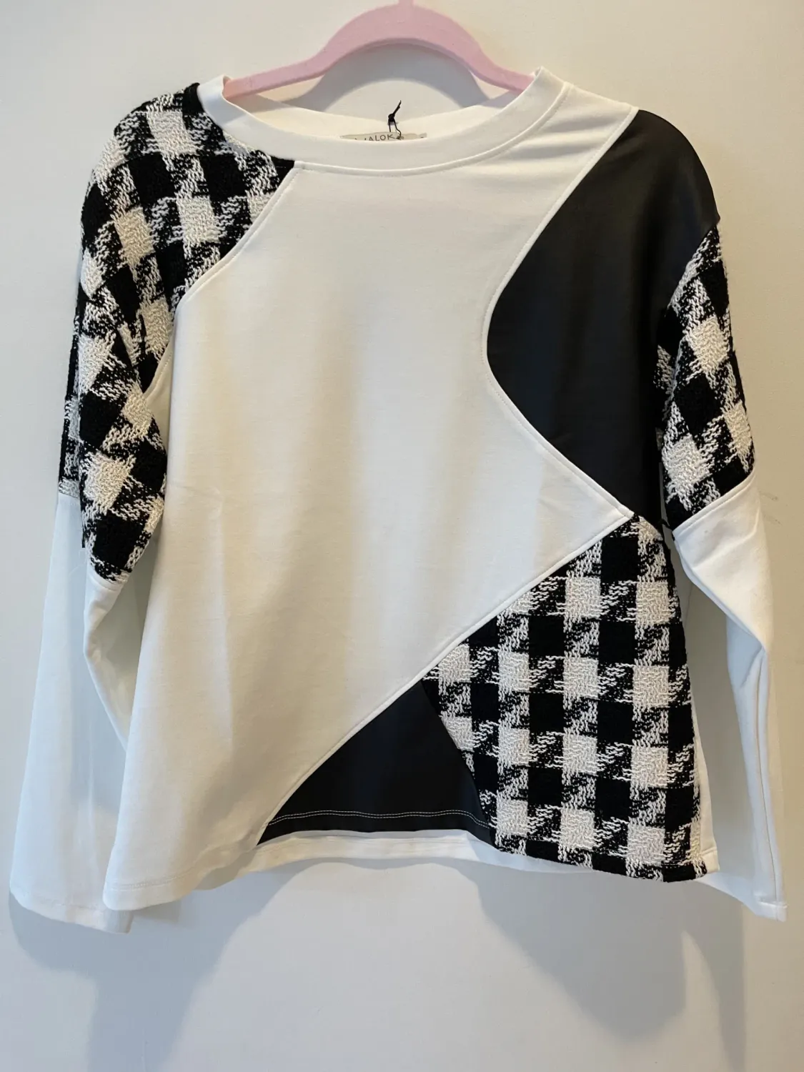 Maloka: Damier Tweed Patch Pullover