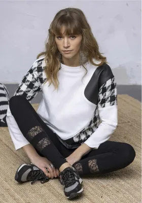 Maloka: Damier Tweed Patch Pullover