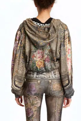 IPNG: Fortune In Flowerland Denim Illusion Hoody Puff Jacket (Some Ship Immed!)