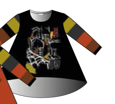 G!oze: The Village Voyage Abstract Art Swivel Hem T-Shirt