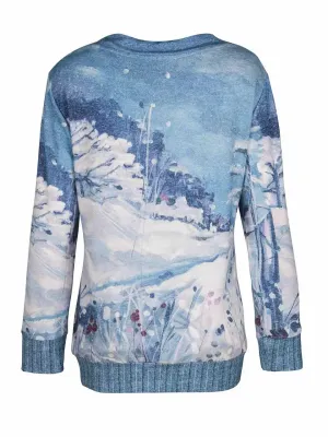 Simply Art Dolcezza: Snowfall Abstract Art Pullover