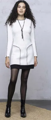 Maloka: Quilted Black Contour Dress