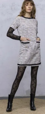 Maloka: Black Rose Lace Footless Leggings/Tights