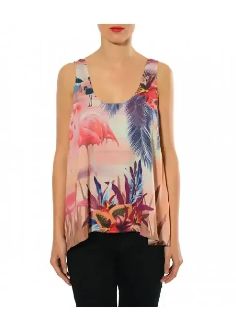 Smash! Spain: Wild Flamingo Asymmetrical Tunic (Almost Gone!)