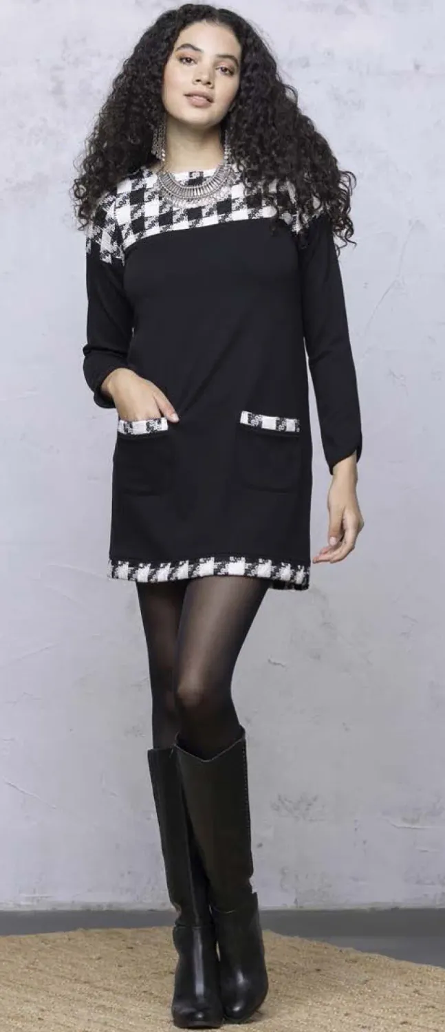 Maloka: Damier Tweed Pocket Tunic