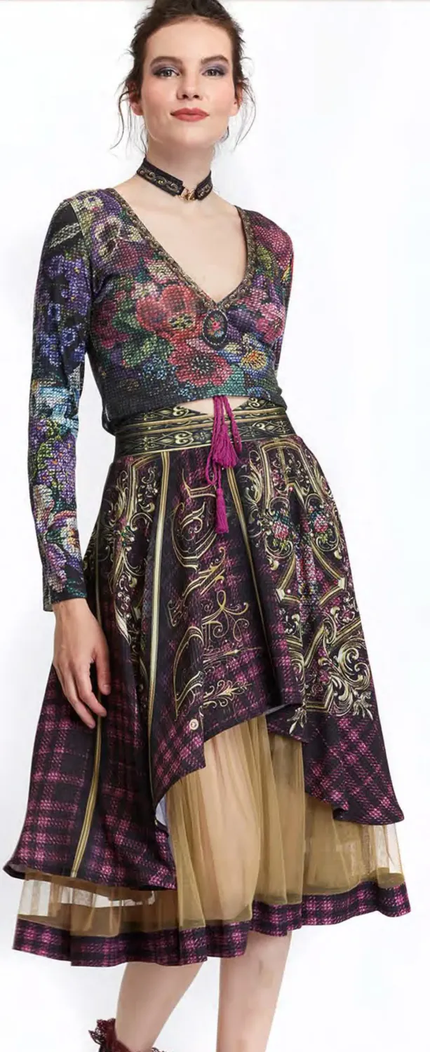 IPNG: Back To Black Cherry Tartan Skirt
