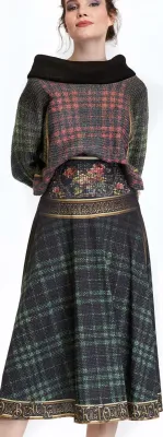 IPNG: Back To Black Tartan High Waist Skirt