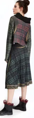 IPNG: Back To Black Tartan High Waist Skirt