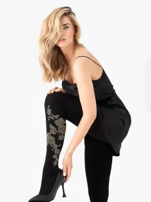 Fiore: Naomi 3D Jeweled Opaque Tights