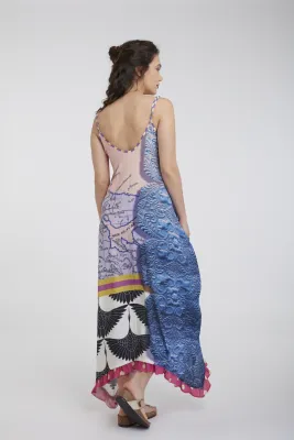 IPNG: Mermaiden Shuffle 3D Illusion V-Cut Maxi Dress