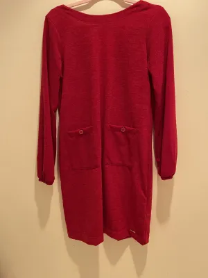 Maloka: Button Back Puff Sleeve Sweater Dress