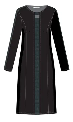 Maloka: Faux Leather Ribboned Bodice Dress