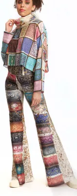 IPNG: Fortune In Flowerland Contrast Illusion Comfort Pants