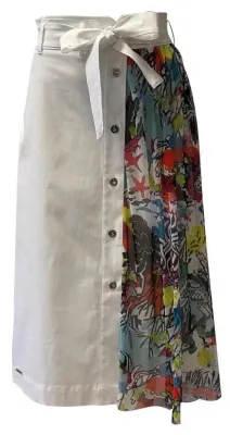 Maloka: Snorkeling Abstract Art Denim Skirt