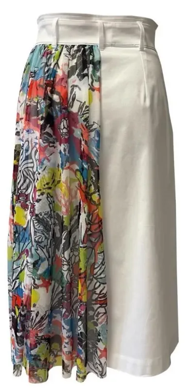 Maloka: Snorkeling Abstract Art Denim Skirt
